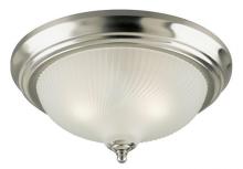  6430600 - 15 in. 3 Light Flush Brushed Nickel Finish Frosted Swirl Glass