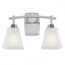  6573500 - 2 Light Wall Fixture Brushed Nickel Finish Frosted Glass
