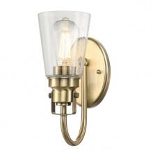  6574400 - 1 Light Wall Fixture Antique Brass Finish Clear Seeded Glass