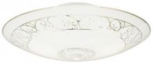  6620600 - 13 in. 2 Light Semi-Flush White Finish White Scroll Design Glass