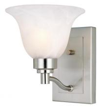  6664700 - 1 Light Wall Fixture Brushed Nickel Finish Frosted White Alabaster Glass