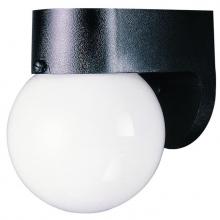  6680300 - Polycarbonate Wall Fixture Black Finish White Glass Globe
