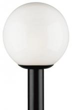  6686100 - Polycarbonate Post-Top Fixture Black Finish White Acrylic Globe
