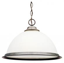  6714300 - Pendant Sienna Finish Frosted Ribbed Glass