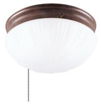  6720200 - 9 in. 2 Light Flush Pull Chain Sienna Finish Frosted Fluted Glass