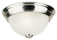  6757200 - 10 in. 1 Light Flush Brushed Nickel Finish Frosted White Alabaster Glass