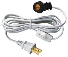  7010800 - 6' Cord Set with Snap-In Pigtail Candelabra Base Socket and Cord Switch White