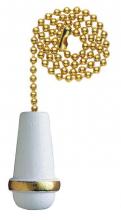  7700900 - White Wooden Cone Polished Brass Finish