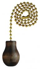  7701300 - Walnut Wooden Knob Polished Brass Finish