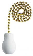  7701400 - White Wooden Knob Polished Brass Finish