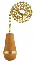  7701900 - Natural Finish Wooden Cone Polished Brass Finish
