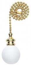  7707200 - White Wooden Ball Polished Brass Finish