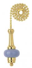  7709700 - Brass Finish and Ceramic Blue Accent Pull Chain
