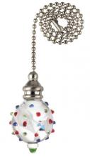  7762000 - White Swirl and Multi-Color Dotted Glass Sphere Brushed Nickel Finish