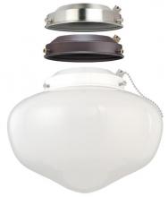  7785200 - 3-in-1 LED Schoolhouse Ceiling Fan Light Kit White Opal Glass, Includes Three Fitters