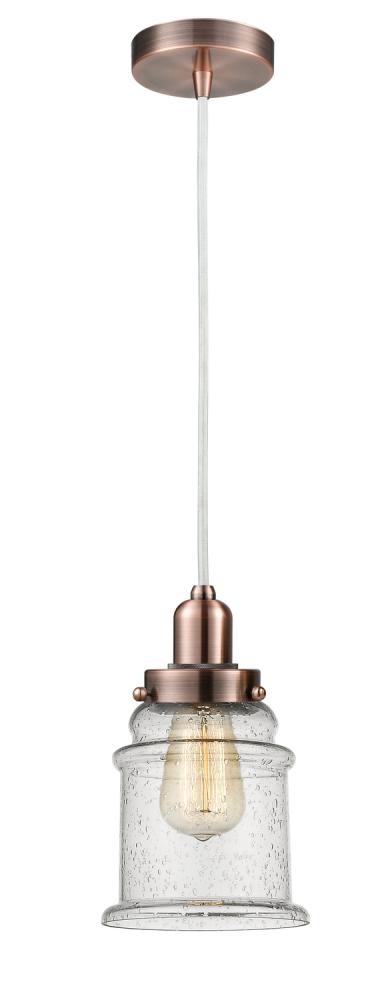Whitney - 1 Light - 8 inch - Antique Copper - Cord hung - Mini Pendant