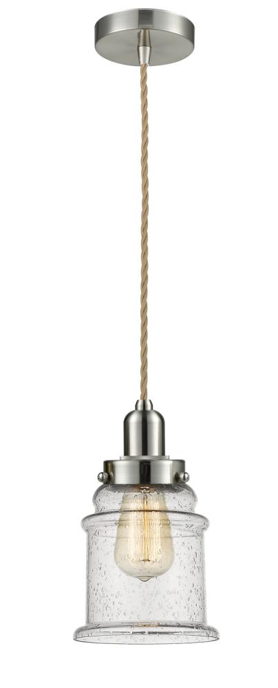 Whitney - 1 Light - 8 inch - Satin Nickel - Cord hung - Mini Pendant