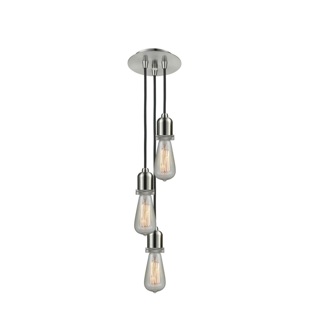 Whitney - 3 Light - 6 inch - Brushed Satin Nickel - Cord hung - Multi Pendant