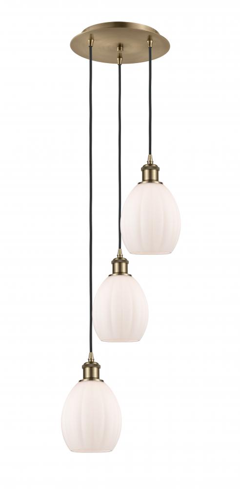 Eaton - 3 Light - 12 inch - Antique Brass - Cord Hung - Multi Pendant