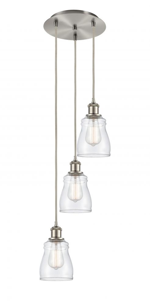 Ellery - 3 Light - 12 inch - Brushed Satin Nickel - Cord Hung - Multi Pendant