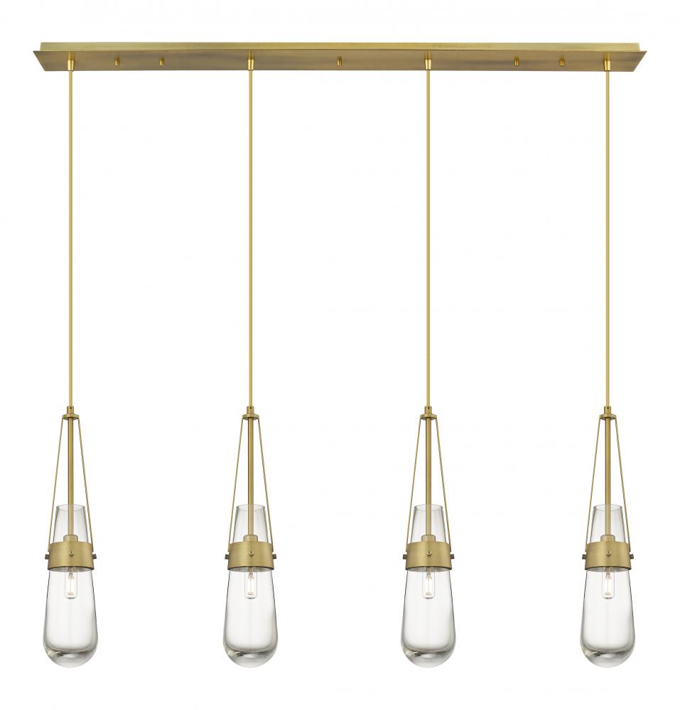 Milan - 4 Light - 48 inch - Brushed Brass - Linear Pendant