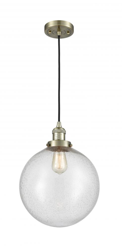 Beacon - 1 Light - 12 inch - Antique Brass - Cord hung - Mini Pendant