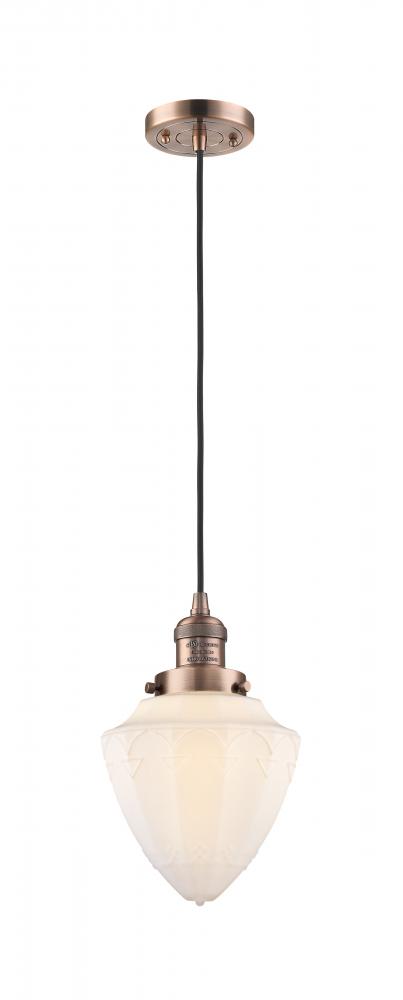 Bullet - 1 Light - 7 inch - Antique Copper - Cord hung - Mini Pendant