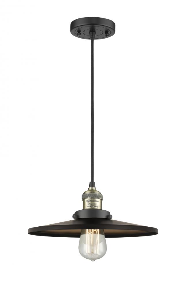 Appalachian - 1 Light - 12 inch - Black Antique Brass - Cord hung - Mini Pendant