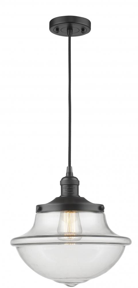 Oxford - 1 Light - 12 inch - Matte Black - Cord hung - Mini Pendant