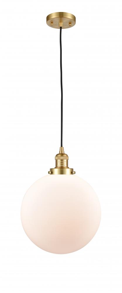 Beacon - 1 Light - 12 inch - Satin Gold - Cord hung - Mini Pendant