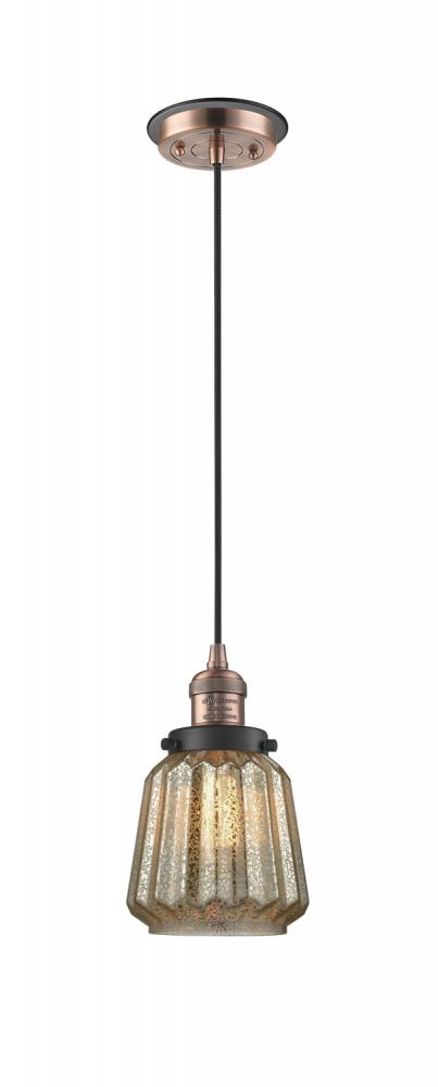 Chatham - 1 Light - 7 inch - Antique Copper - Cord hung - Mini Pendant