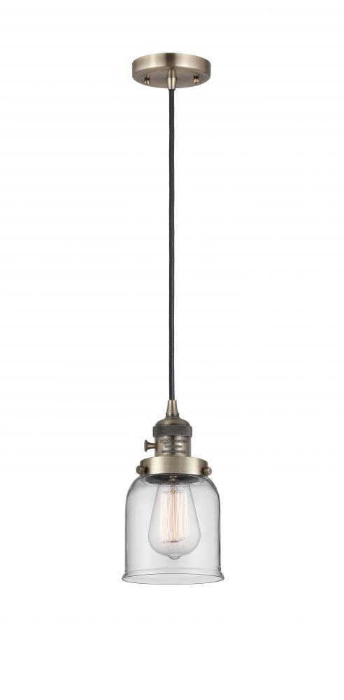 Bell - 1 Light - 5 inch - Antique Brass - Cord hung - Mini Pendant