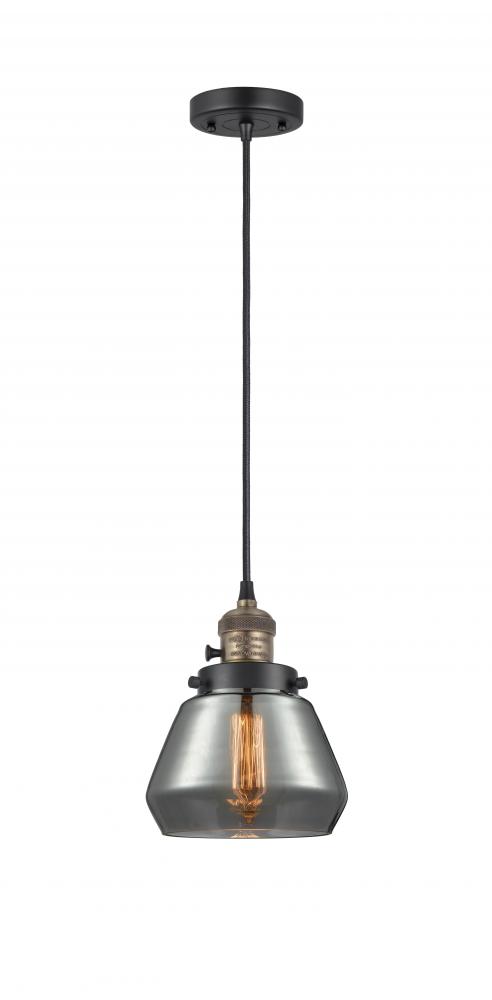 Fulton - 1 Light - 7 inch - Black Antique Brass - Cord hung - Mini Pendant