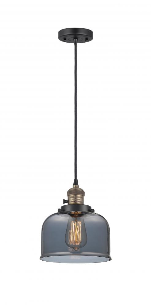 Bell - 1 Light - 8 inch - Black Antique Brass - Cord hung - Mini Pendant