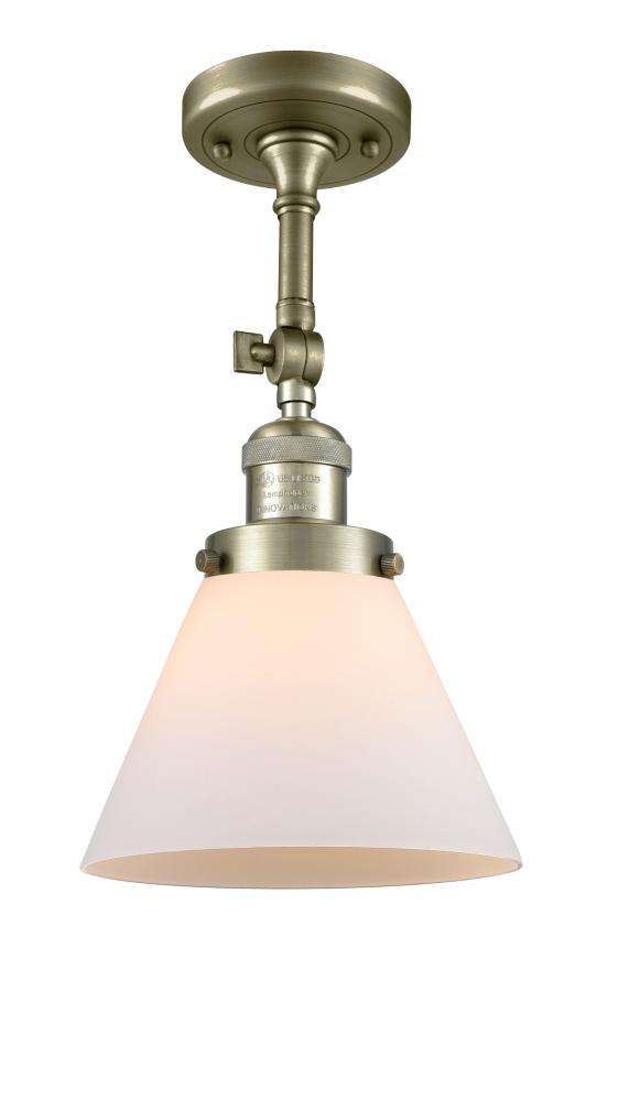 Cone - 1 Light - 8 inch - Antique Brass - Semi-Flush Mount