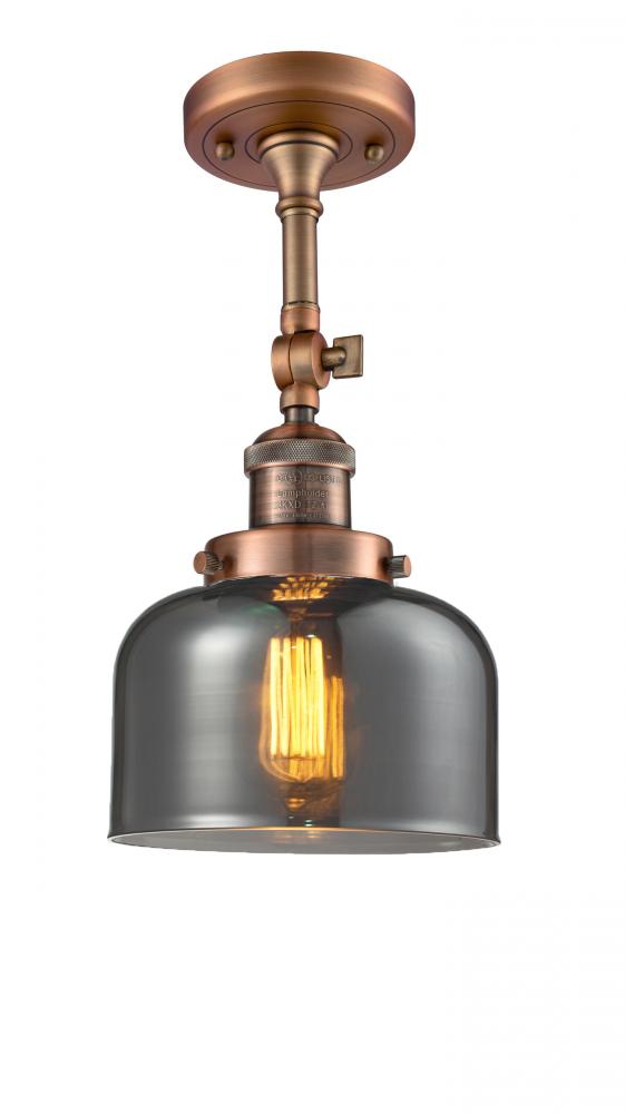 Bell - 1 Light - 8 inch - Antique Copper - Semi-Flush Mount