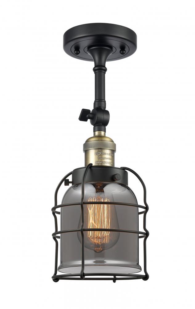 Bell Cage - 1 Light - 6 inch - Black Antique Brass - Semi-Flush Mount