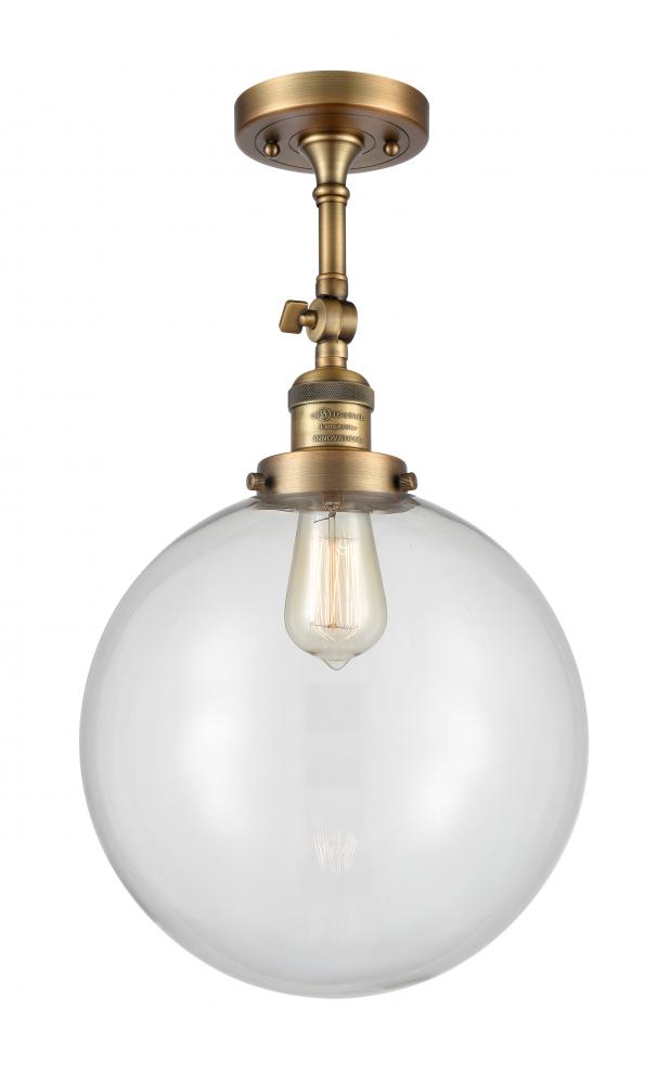 Beacon - 1 Light - 12 inch - Brushed Brass - Semi-Flush Mount