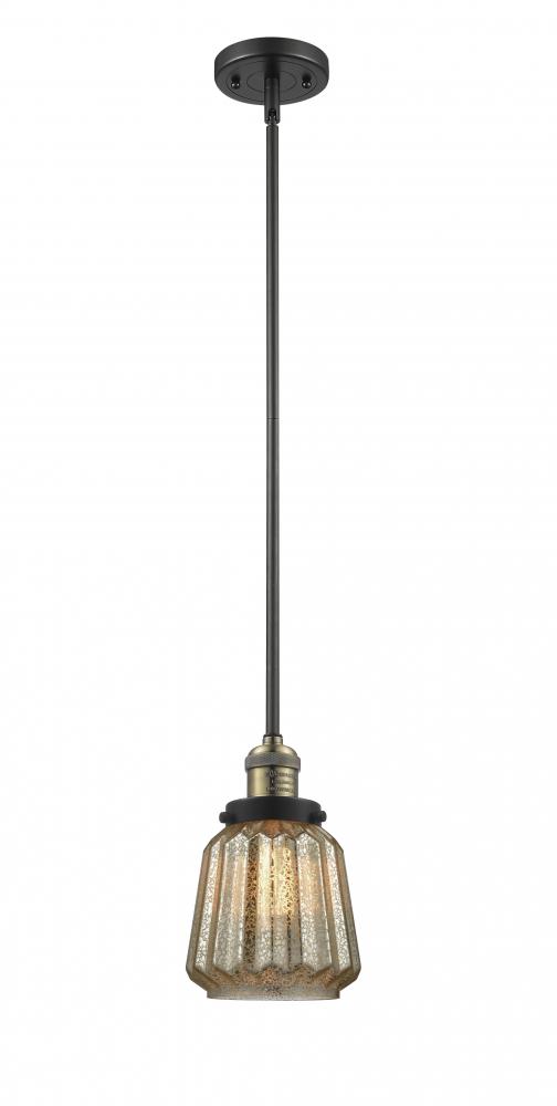 Chatham - 1 Light - 7 inch - Black Antique Brass - Stem Hung - Mini Pendant