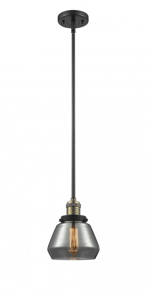 Fulton - 1 Light - 7 inch - Black Antique Brass - Stem Hung - Mini Pendant