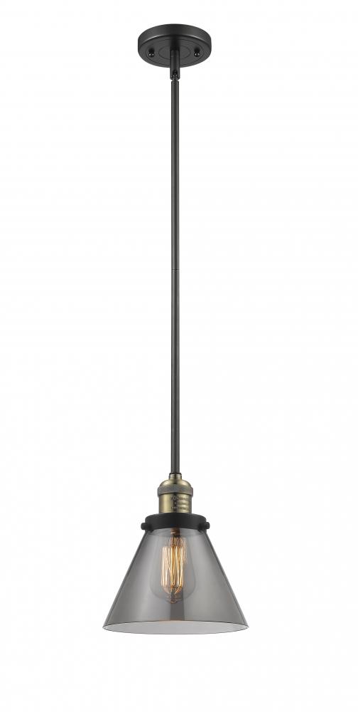 Cone - 1 Light - 8 inch - Black Antique Brass - Stem Hung - Mini Pendant