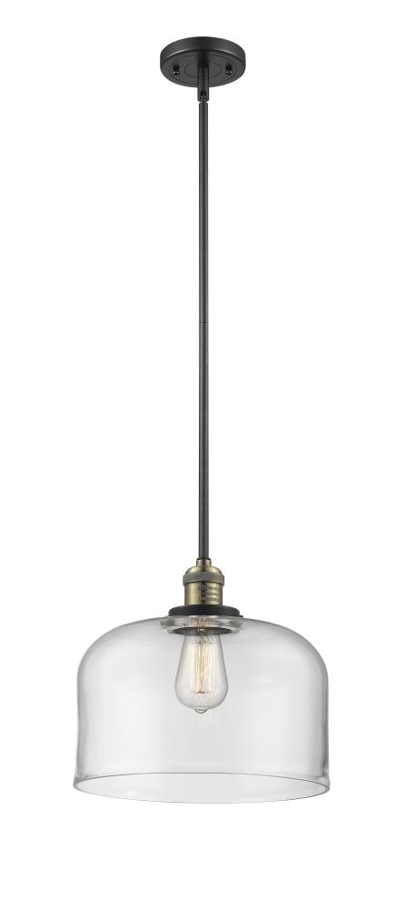 Bell - 1 Light - 12 inch - Black Antique Brass - Stem Hung - Mini Pendant