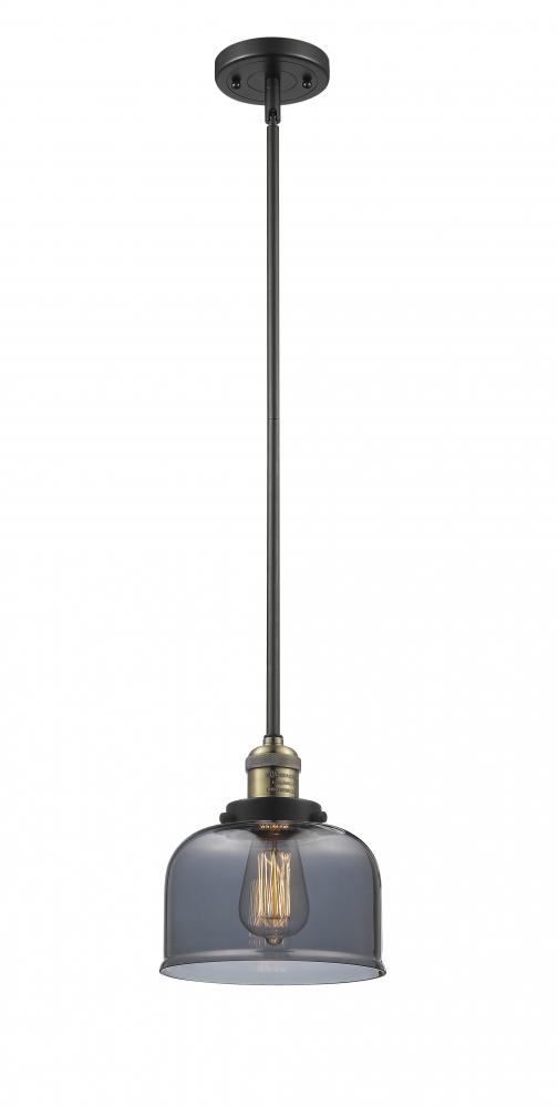 Bell - 1 Light - 8 inch - Black Antique Brass - Stem Hung - Mini Pendant