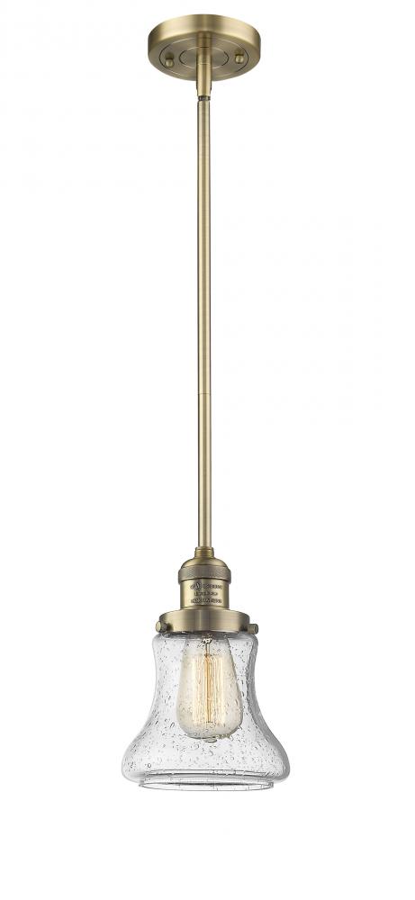 Bellmont - 1 Light - 7 inch - Brushed Brass - Stem Hung - Mini Pendant