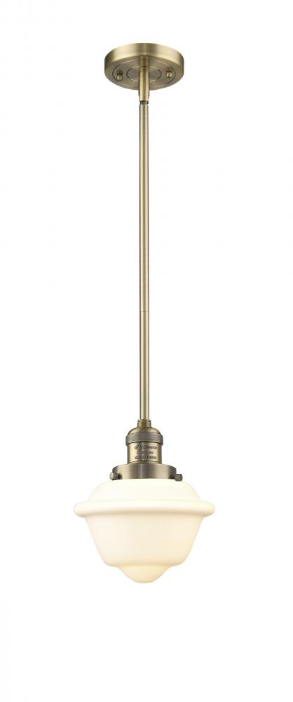 Oxford - 1 Light - 8 inch - Brushed Brass - Stem Hung - Mini Pendant