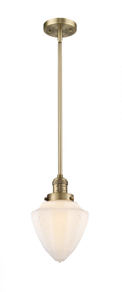 Bullet - 1 Light - 7 inch - Brushed Brass - Stem Hung - Mini Pendant