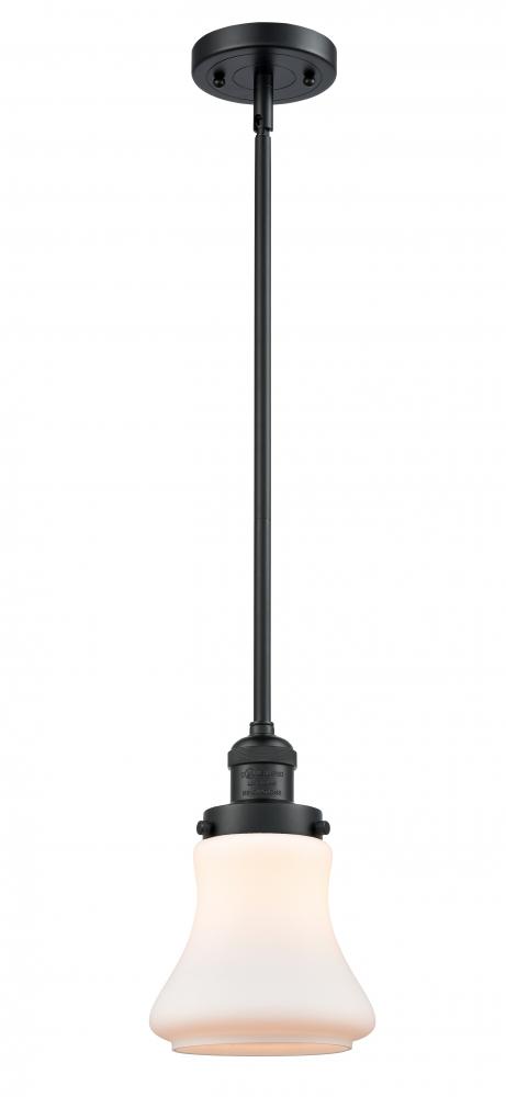 Bellmont - 1 Light - 7 inch - Matte Black - Stem Hung - Mini Pendant