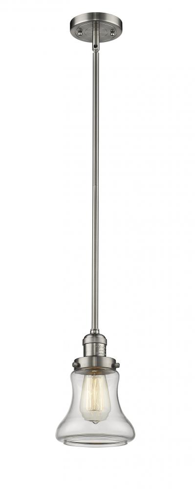 Bellmont - 1 Light - 7 inch - Brushed Satin Nickel - Stem Hung - Mini Pendant