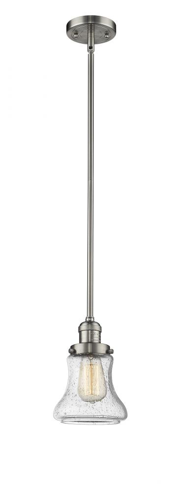 Bellmont - 1 Light - 7 inch - Brushed Satin Nickel - Stem Hung - Mini Pendant