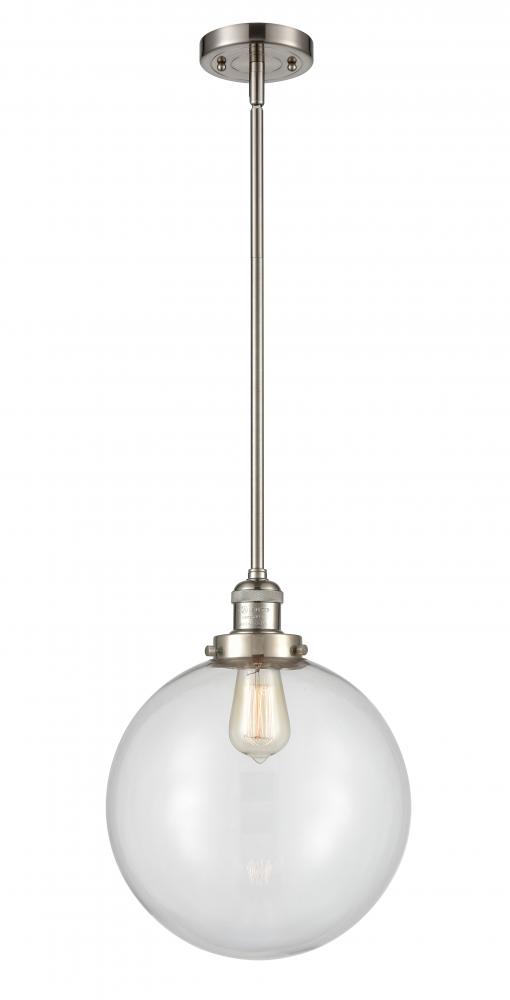 Beacon - 1 Light - 12 inch - Brushed Satin Nickel - Stem Hung - Mini Pendant